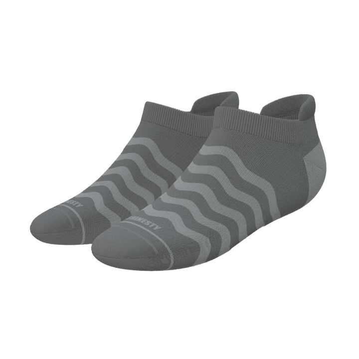 The Sleek | Gray Waves Heel Hammock™ Ankle Socks