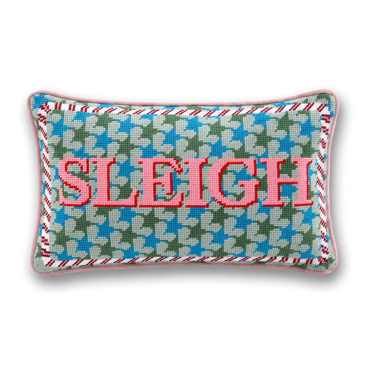 Sleigh Needlepoint Pillow