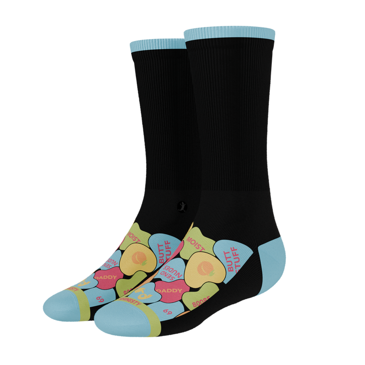 The Smooth Talker | Candy Hearts Heel Hammock™ Crew Socks