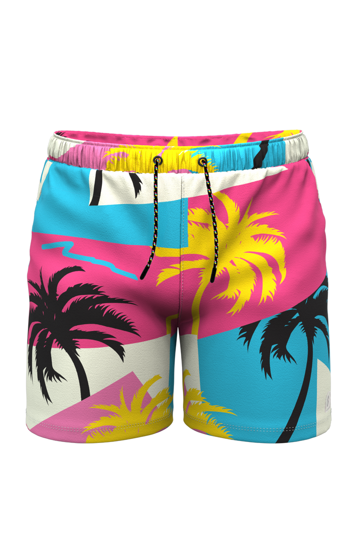 The SoCal Summer | Black and Pink Tropical Ball Hammock® Pouch 5" Swim Trunks
