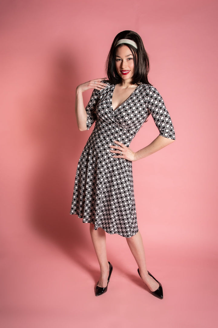 Joanie Knit Dress 3/4 Sleeve - Mod Squad Rib Knit