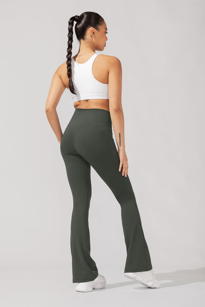 Crisscross Hourglass® Flared Leggings with Pockets - Forestwood