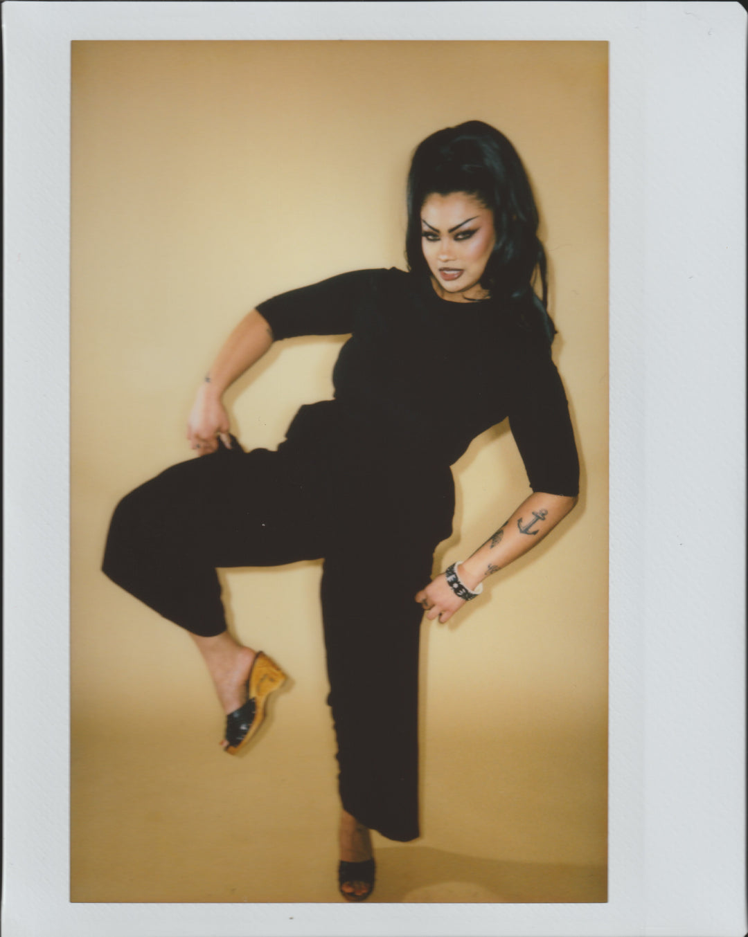 Souvenir/without Ankle Strap - in  Black Leather