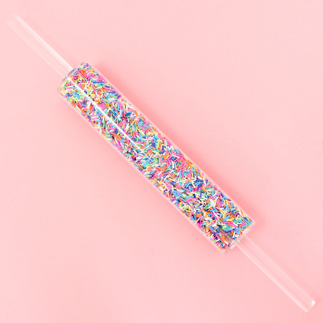 Acrylic sprinkle filled rolling pin