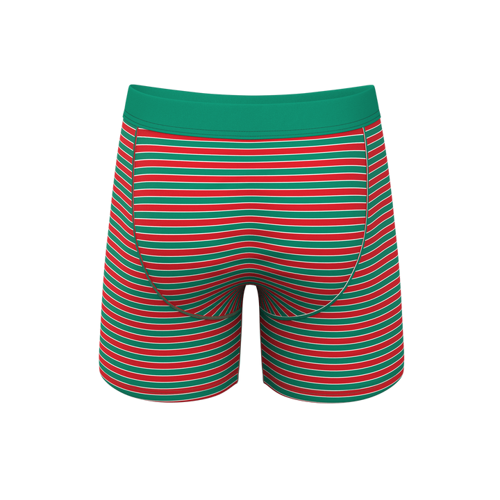 The Stripe Club | Christmas Striped Ball Hammock® Pouch Underwear With Fly