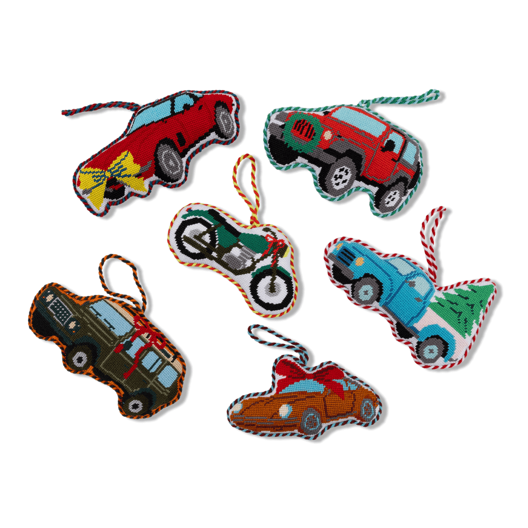 Needlepoint Icon Ornament - Classic Convertible