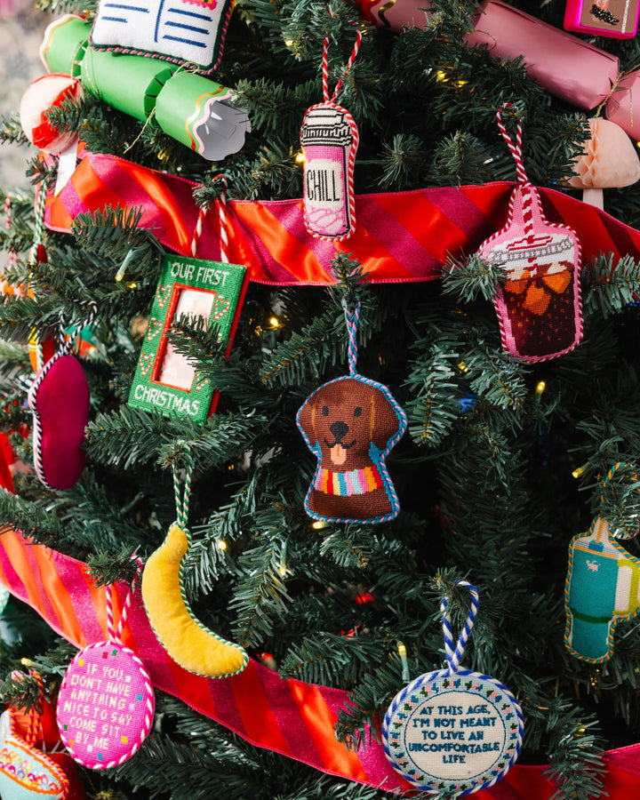Needlepoint Icon Ornament - Chocolate Lab