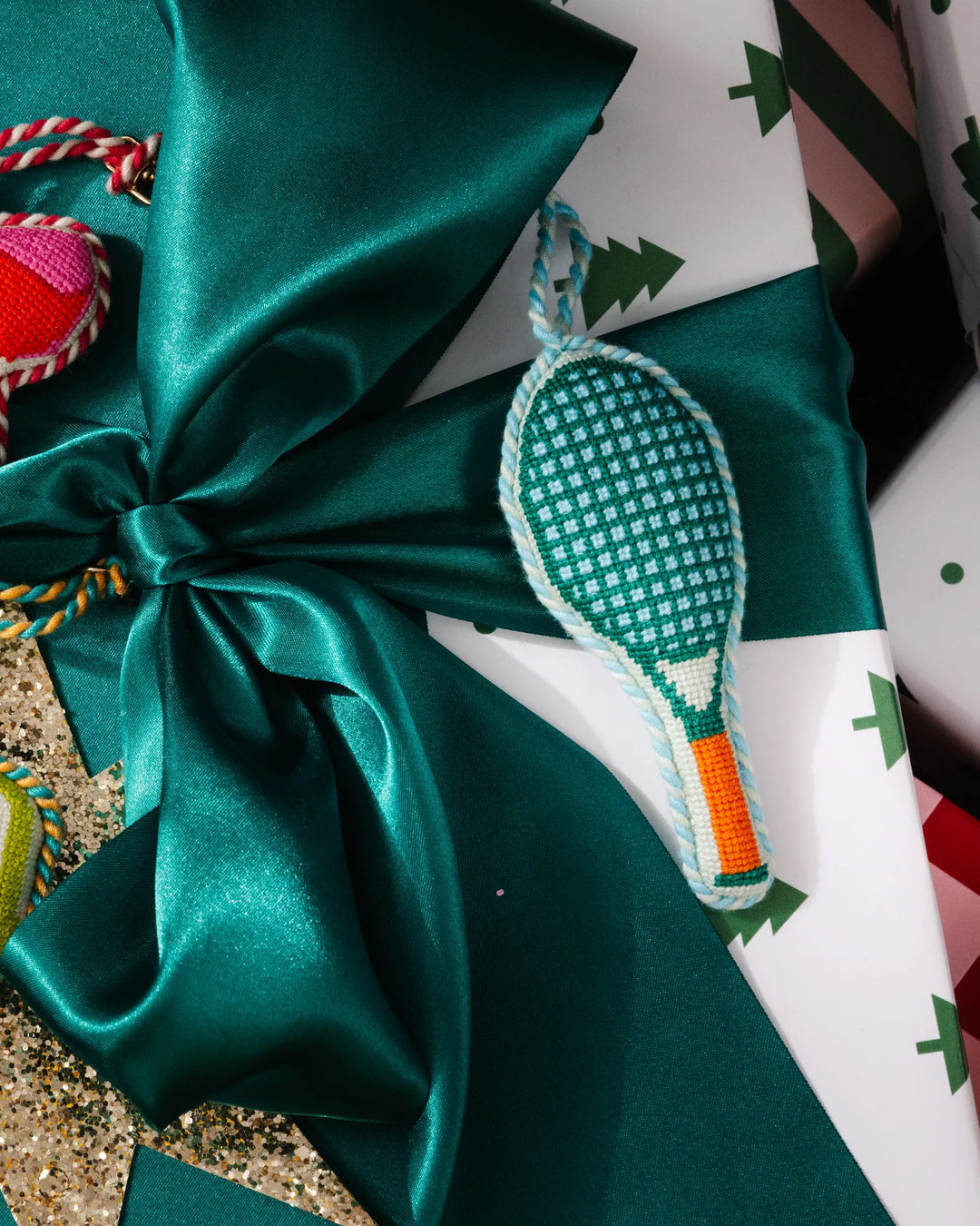 Needlepoint Icon Ornament - Tennis Racket