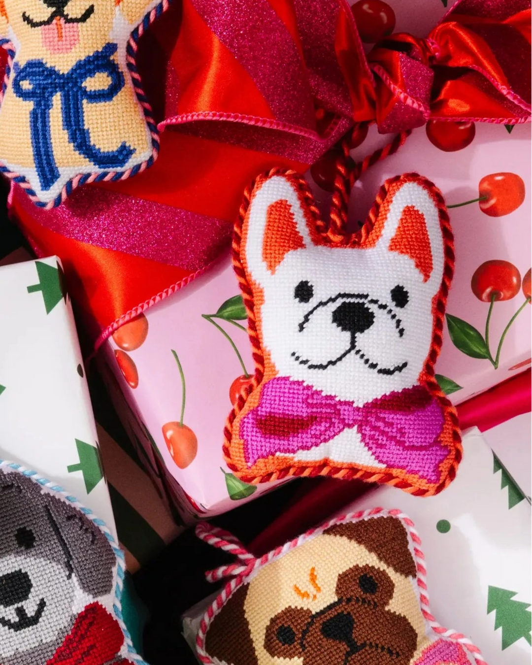 Needlepoint Icon Ornament - French Bulldog