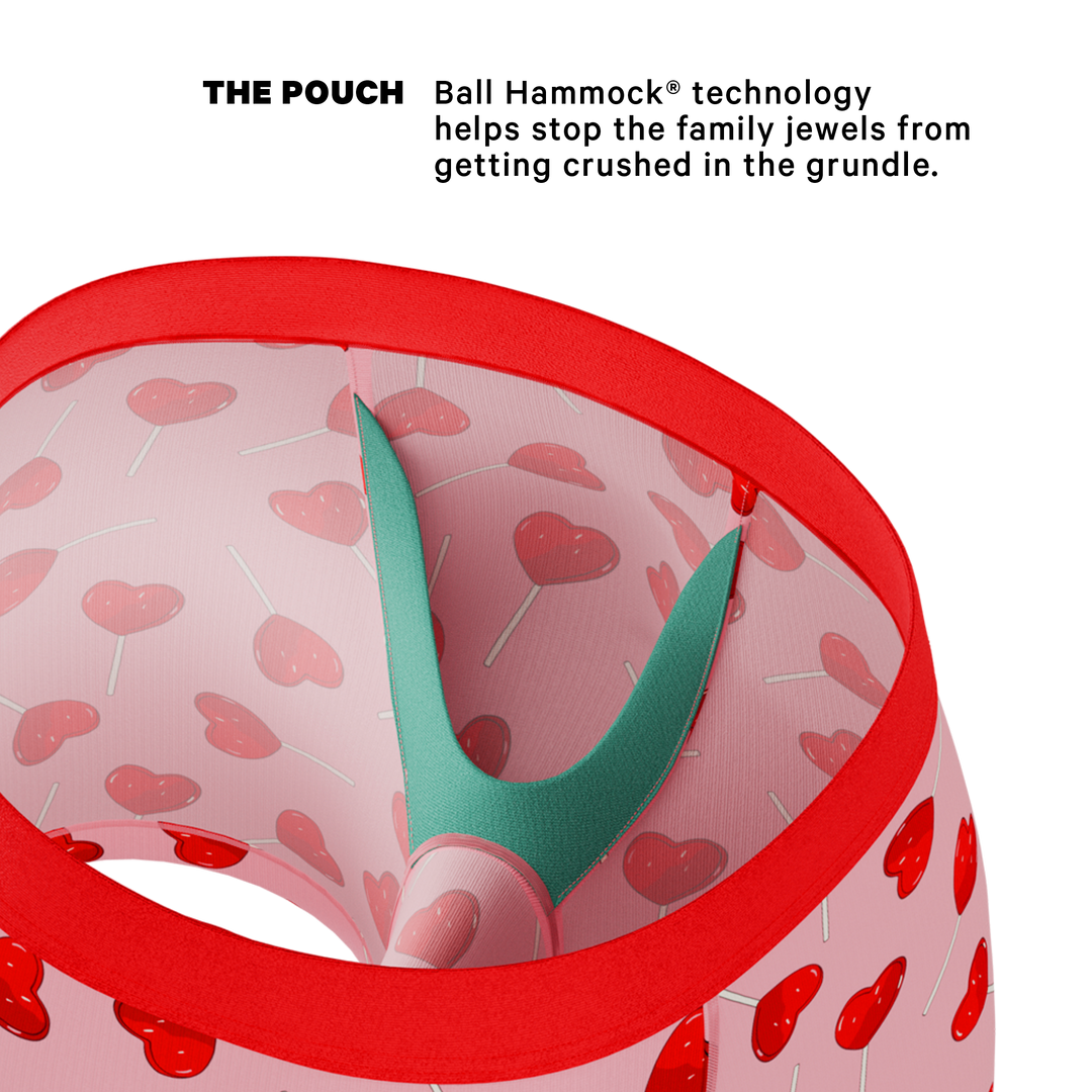 The Suckered In | Heart Lollipop Long Leg Ball Hammock® Pouch Underwear With Fly