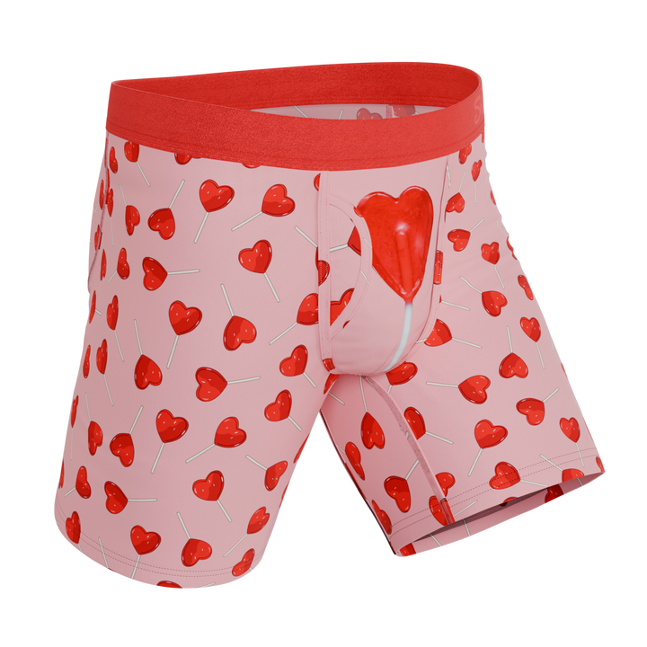 The Suckered In | Heart Lollipop Long Leg Ball Hammock® Pouch Underwear With Fly