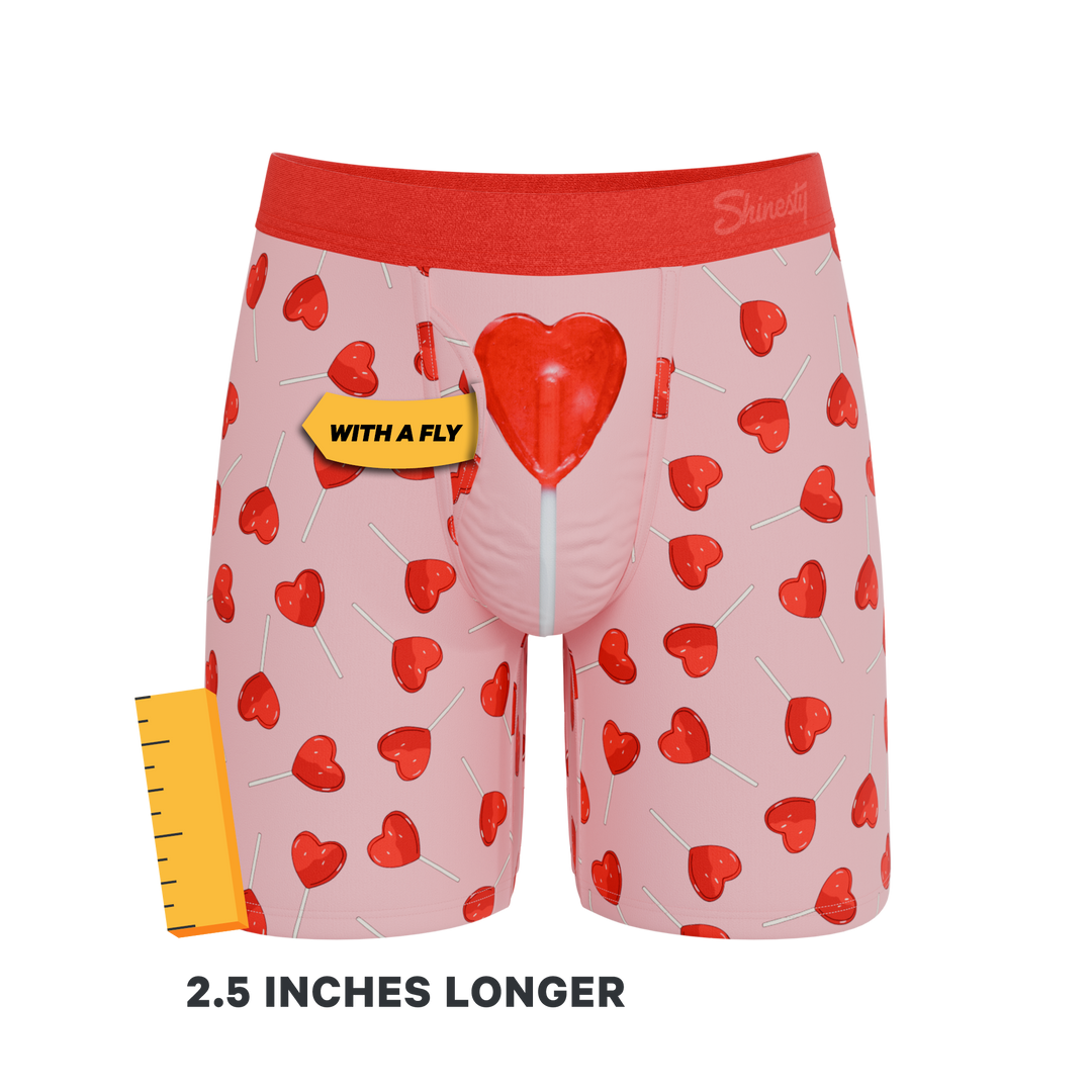 The Suckered In | Heart Lollipop Long Leg Ball Hammock® Pouch Underwear With Fly