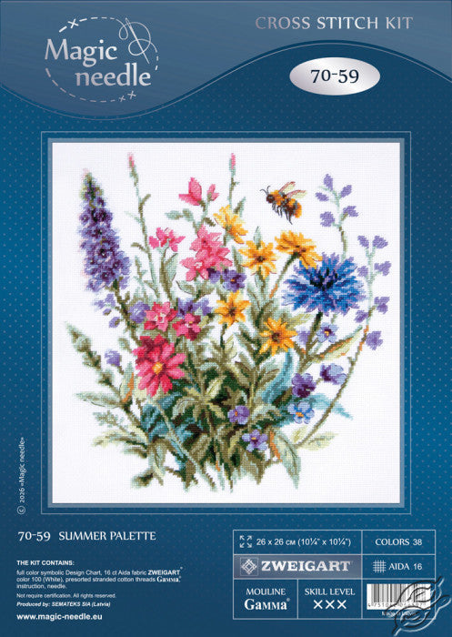 Summer Palette Counted Cross Stitch Kit by Magic Needle 70-59