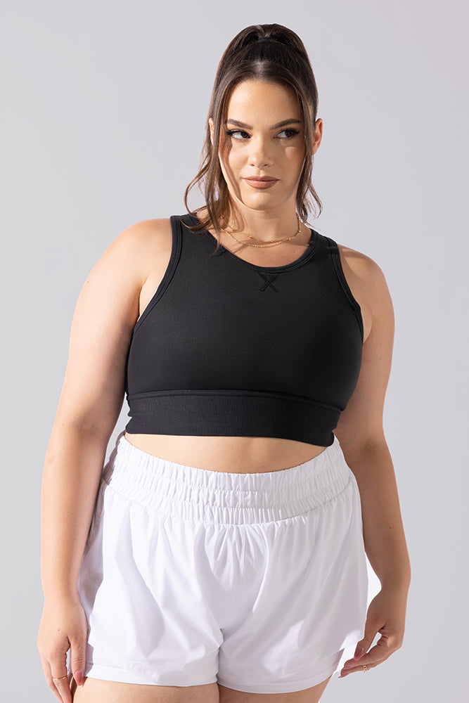 Sweat Sesh Crop Top - Black