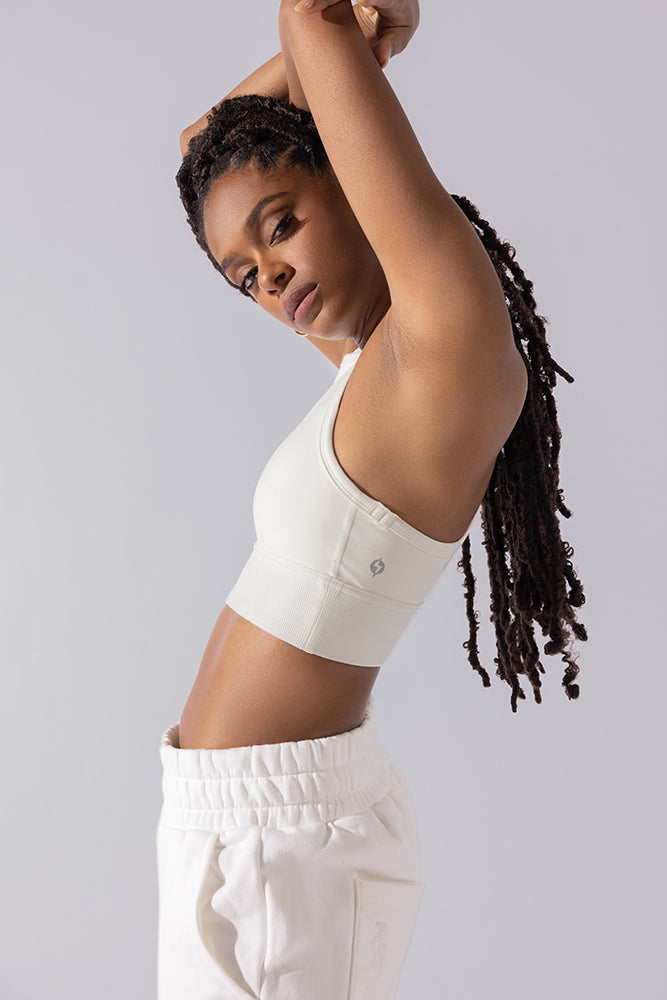 Sweat Sesh Crop Top - Cream