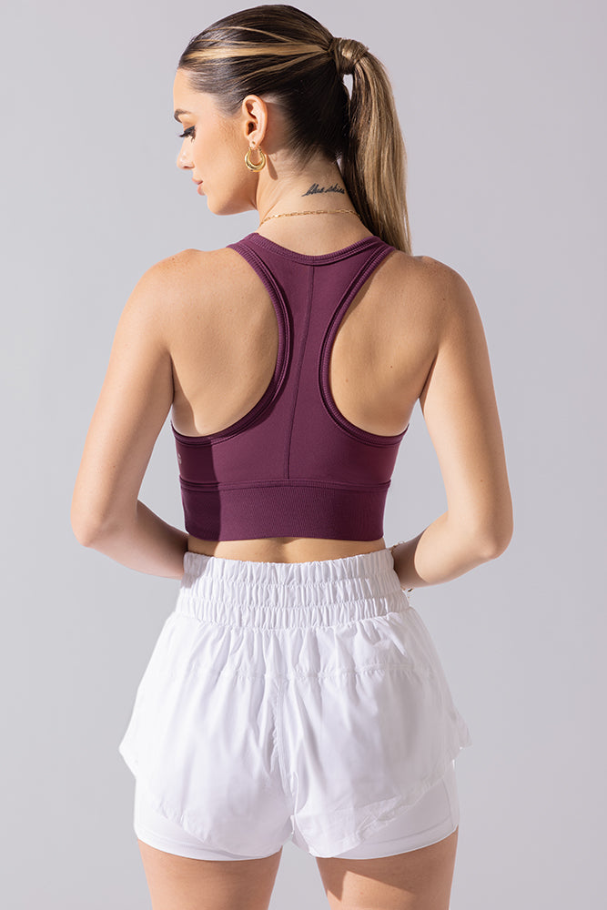 Sweat Sesh Crop Top - Plum