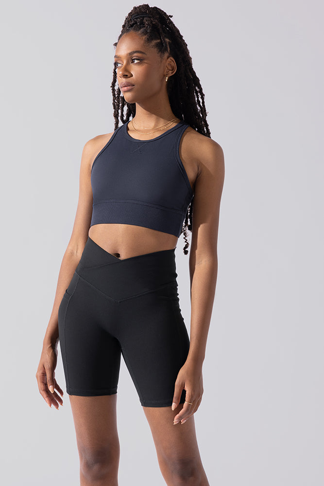 Sweat Sesh Crop Top - Smoky Navy