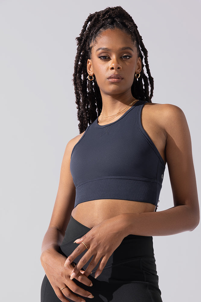 Sweat Sesh Crop Top - Smoky Navy