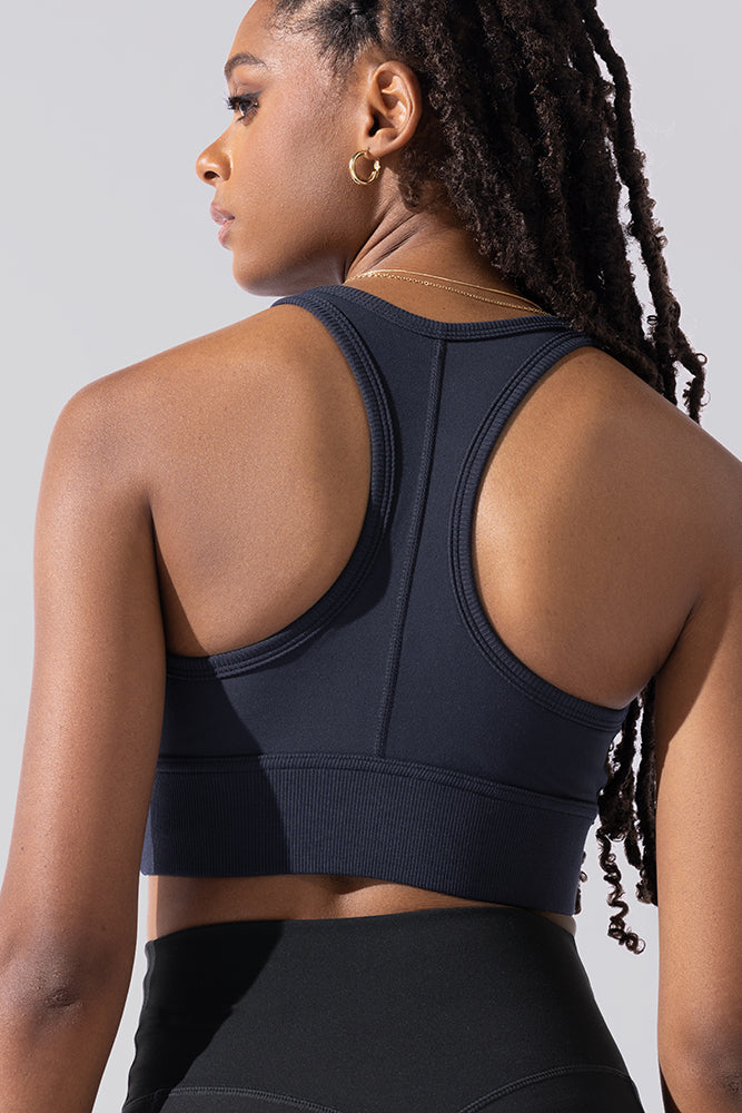 Sweat Sesh Crop Top - Smoky Navy