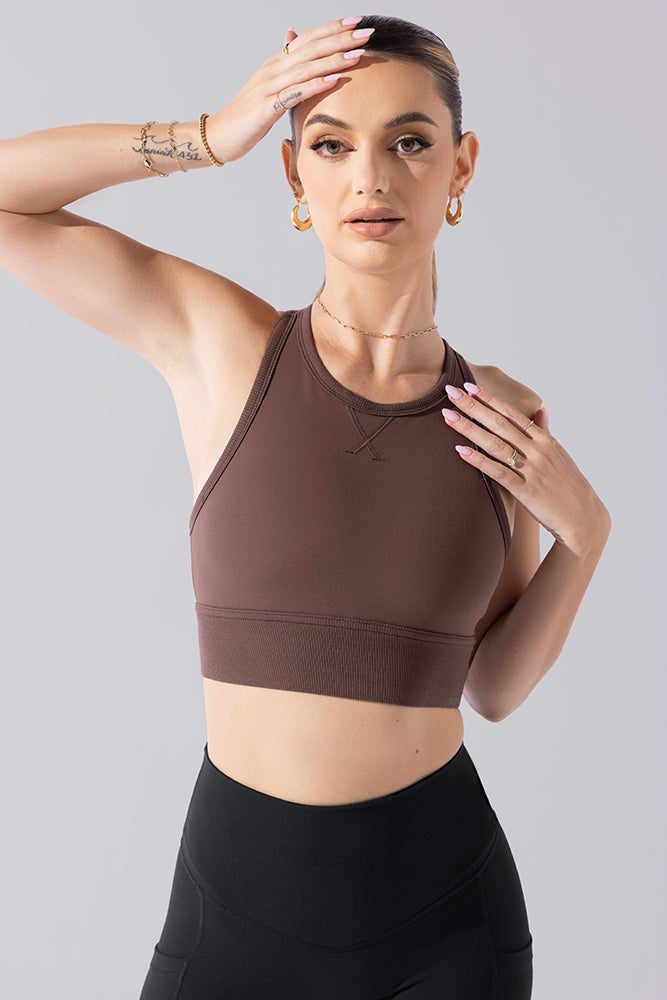 Sweat Sesh Crop Top - Truffle