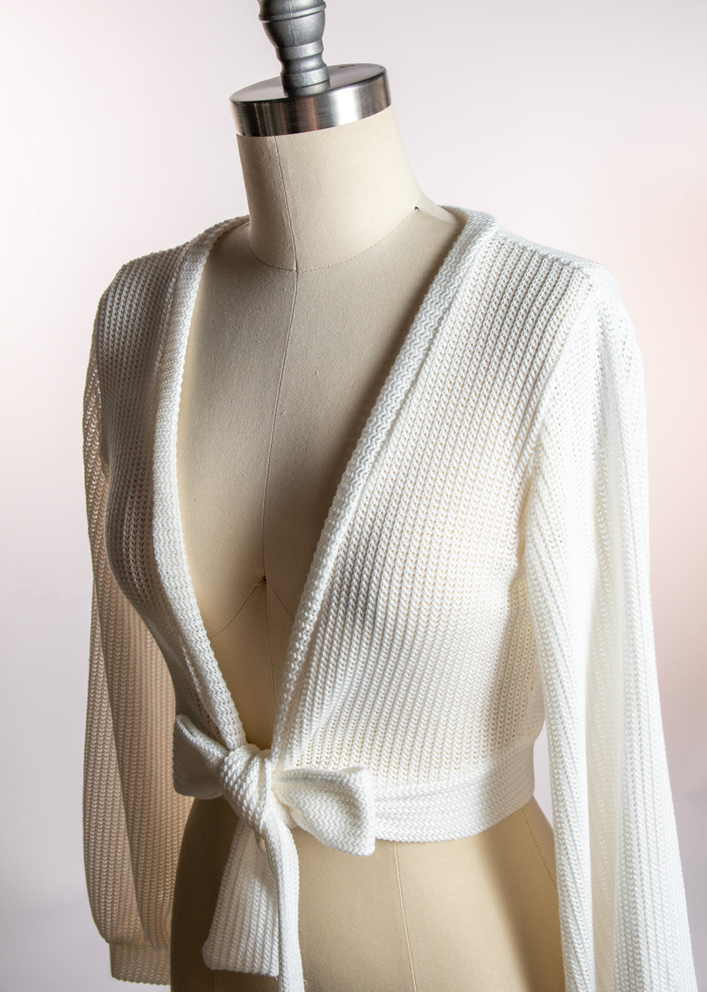 Grace Sweet Sweater - Open Knit, White