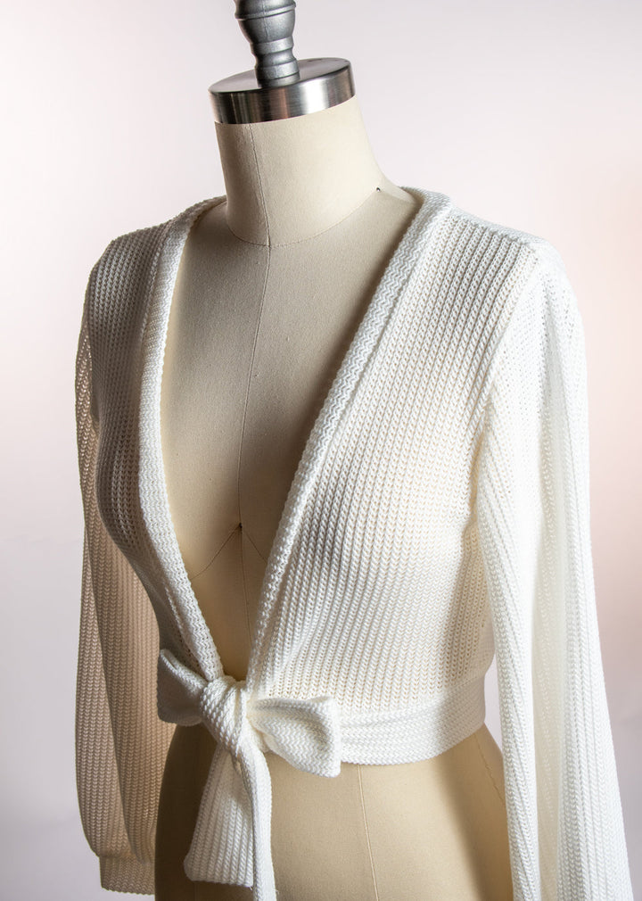Grace Sweet Sweater - Open Knit, White