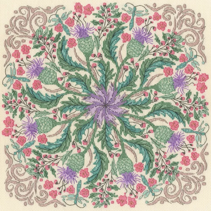 Swirling Thistles Counted Cross Stitch Kit by Bothy Threads XBUF3