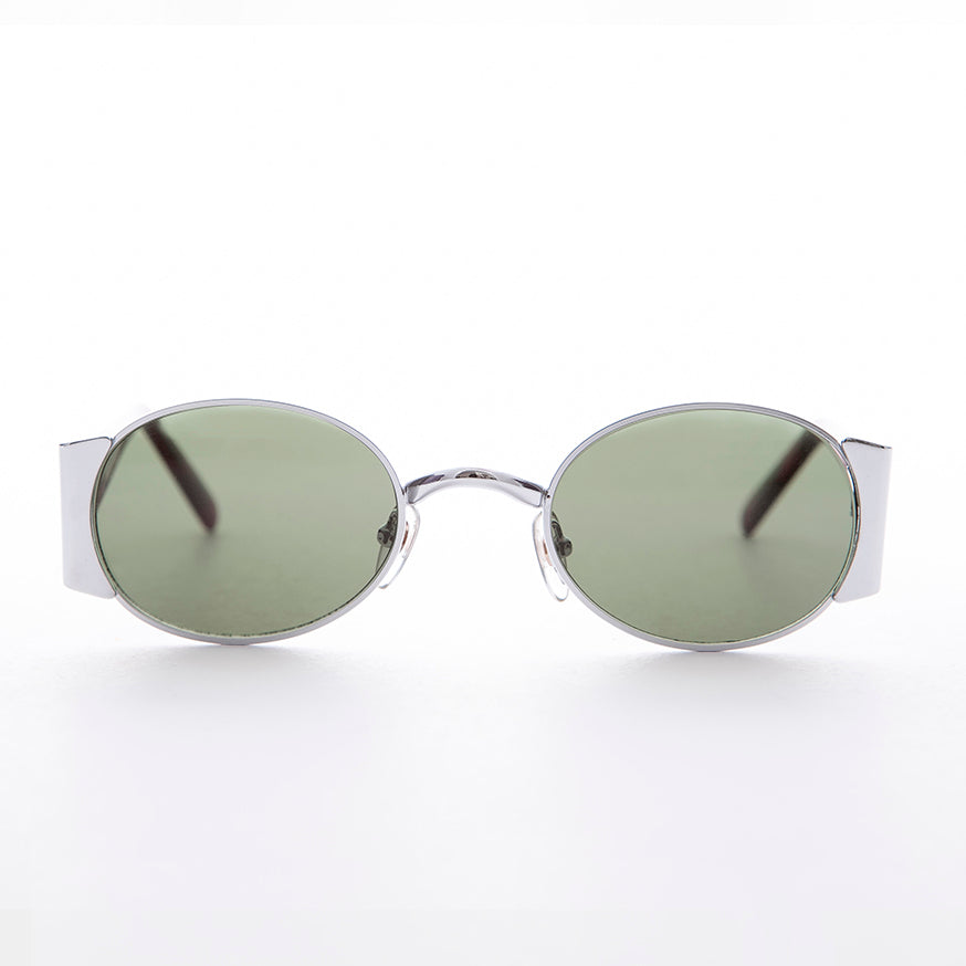 Oval Combo Vintage Sunglass with Wide Temples -Tatum