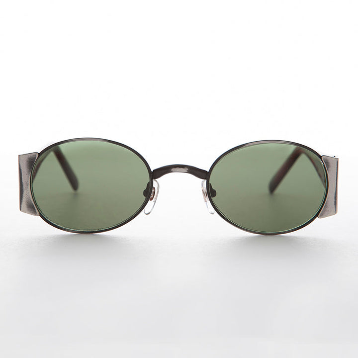 Oval Combo Vintage Sunglass with Wide Temples -Tatum