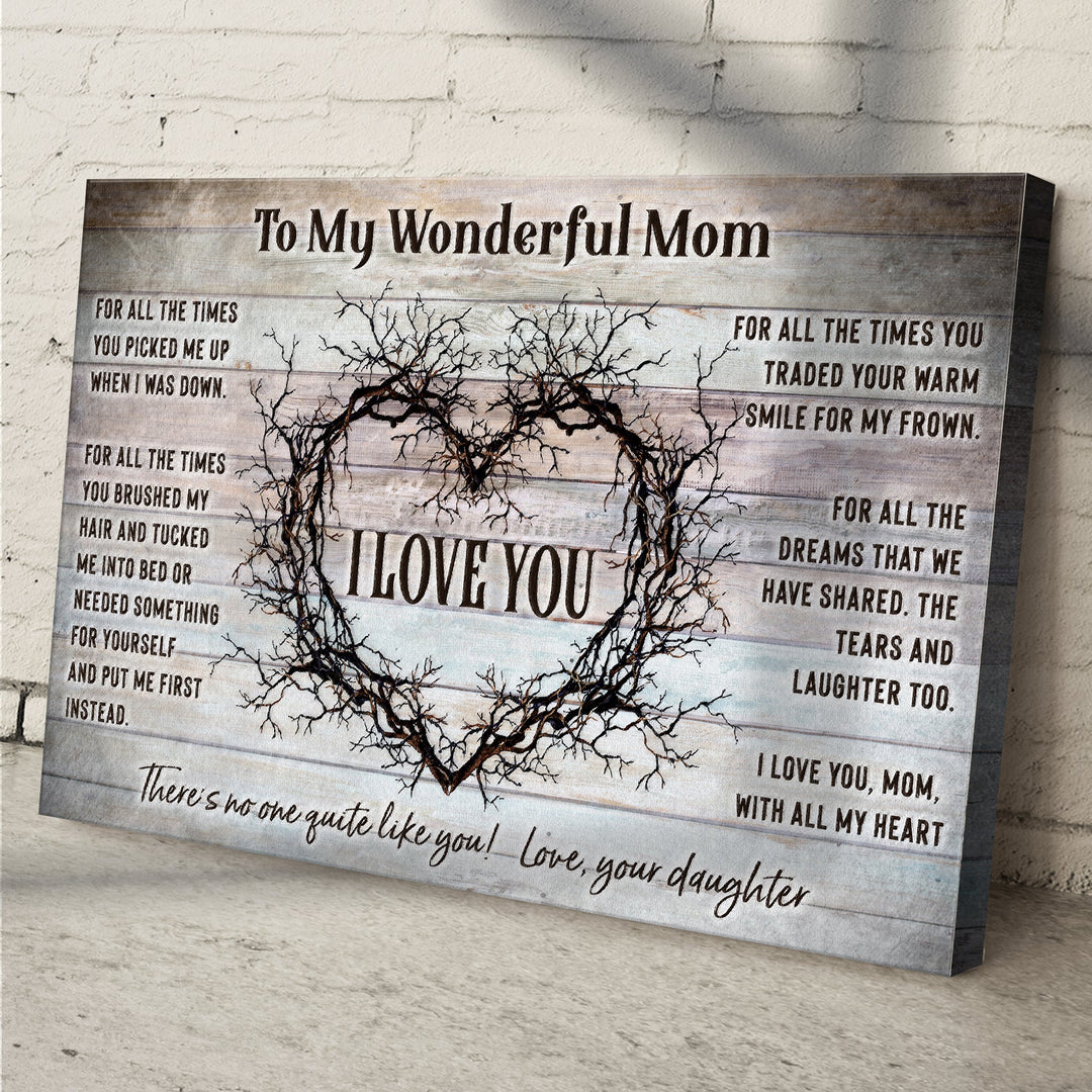 To My Wonderful Mom Happy Mother's Day Sign