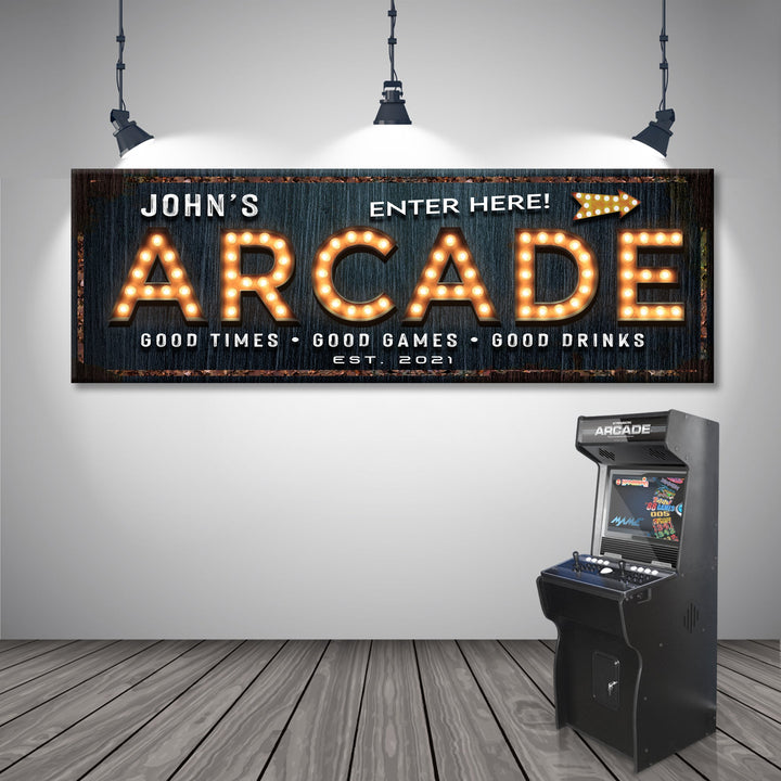 Arcade Enter Here Sign