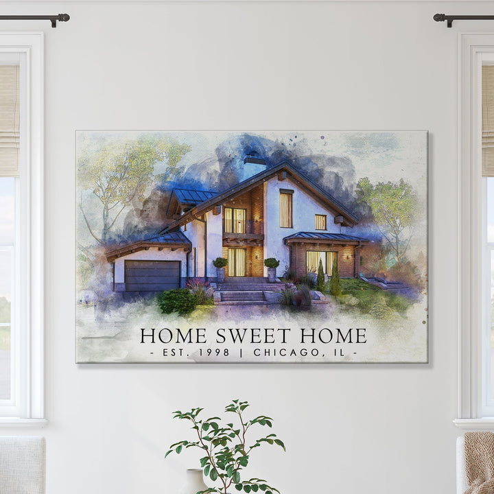 Home Sweet Home Watercolor Sign II
