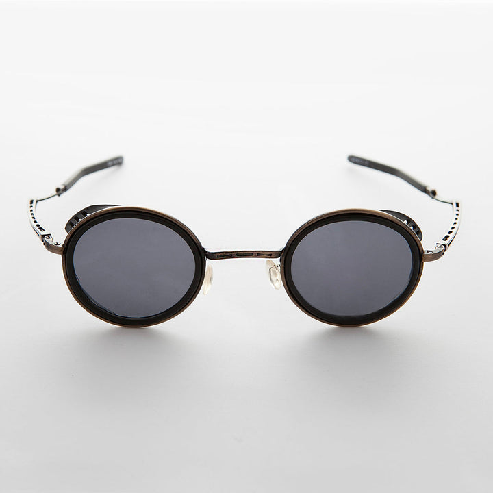 Round Side Shield Folding Sunglasses - Tesla