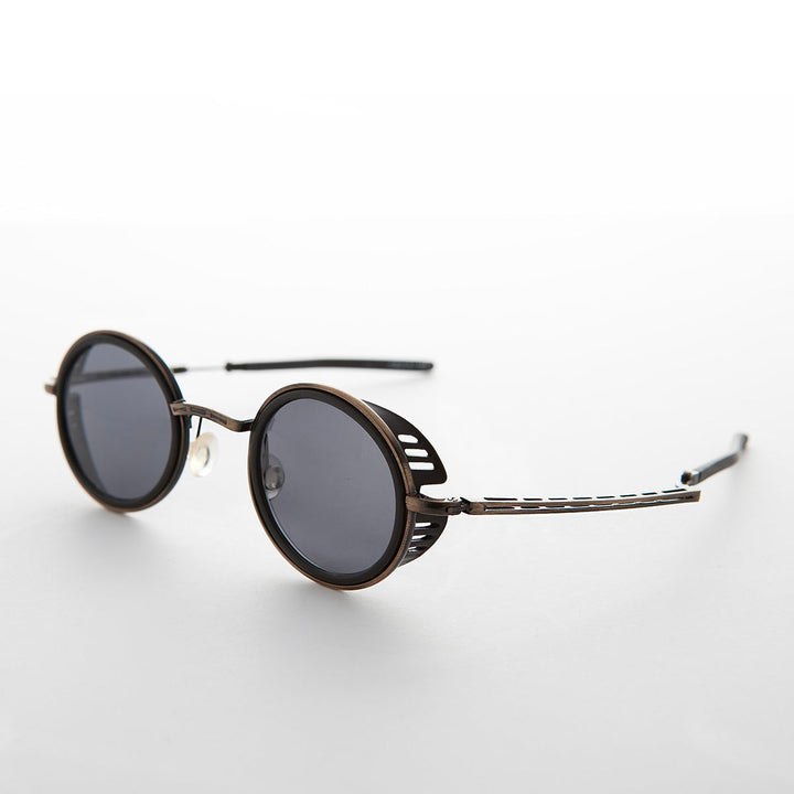 Round Side Shield Folding Sunglasses - Tesla