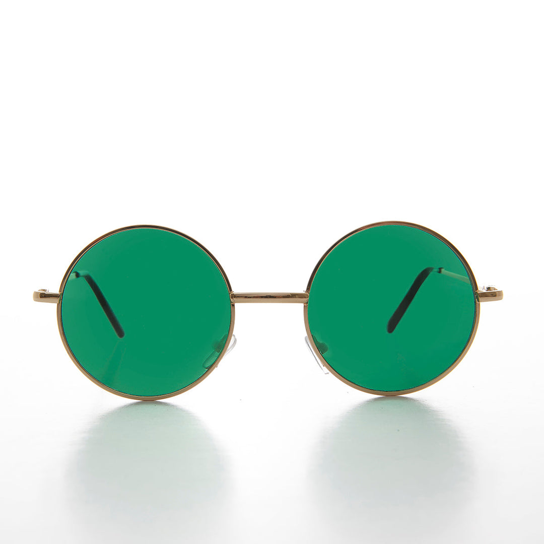 Round Hippy Colored Lens Sunglass - Tippy