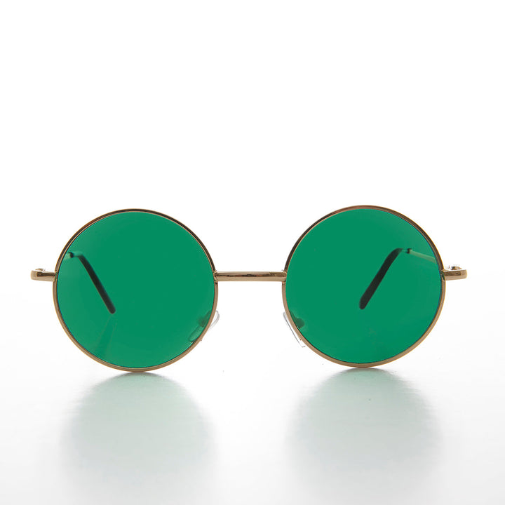 Round Hippy Colored Lens Sunglass - Tippy