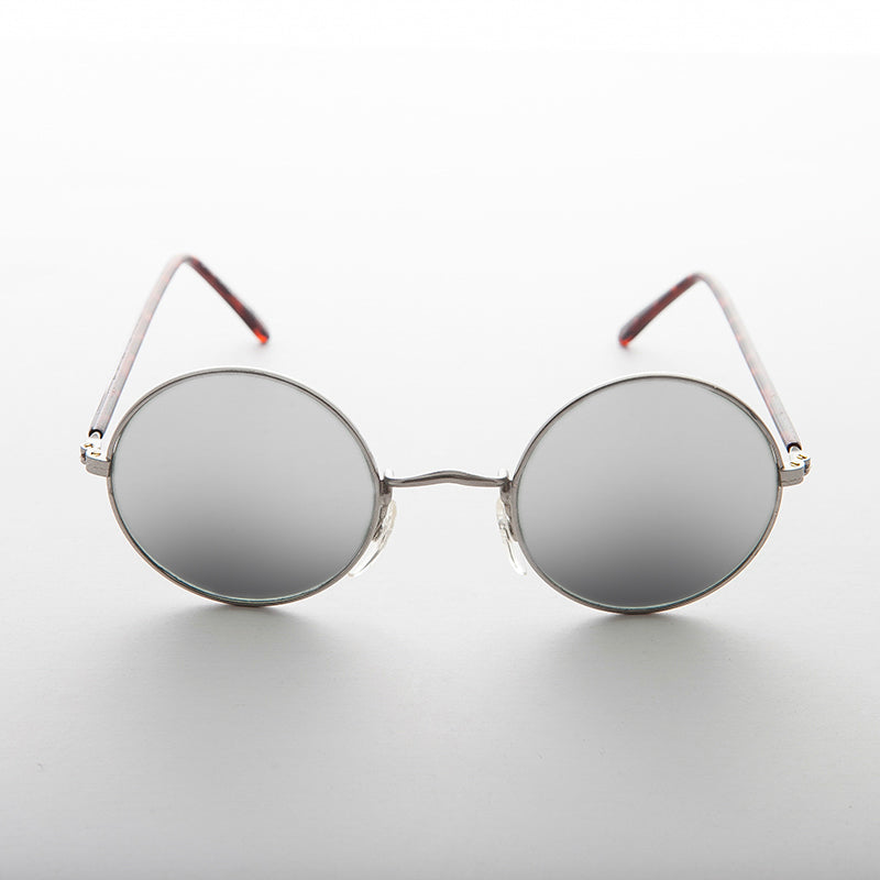 Round Mirror Lens Vintage Sunglasses - Eden