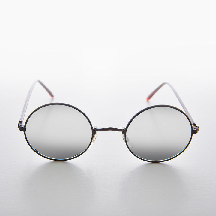 Round Mirror Lens Vintage Sunglasses - Eden