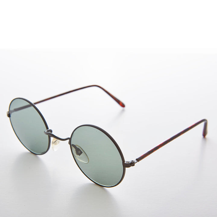 Round Hippy Vintage Sunglass with Glass Lens - Trinity