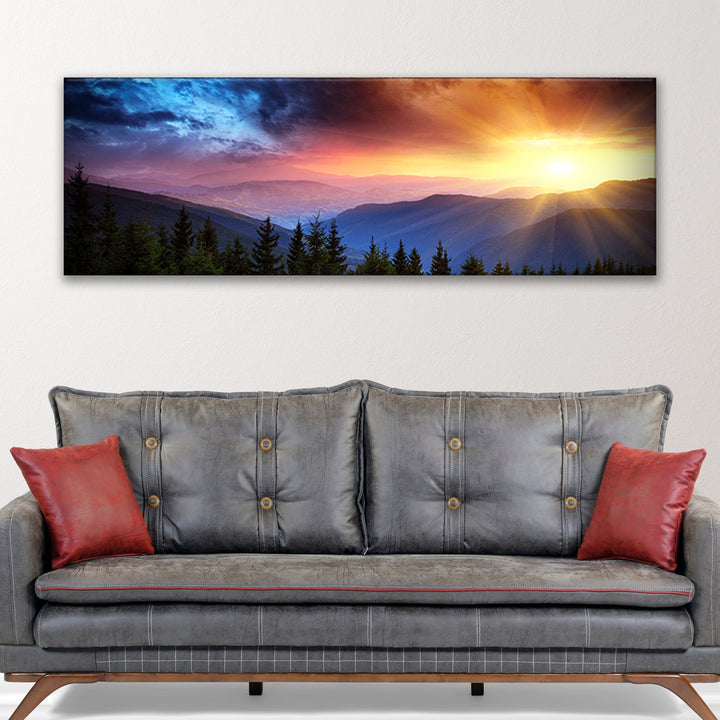 Purple And Sunrise Canvas Wall Art