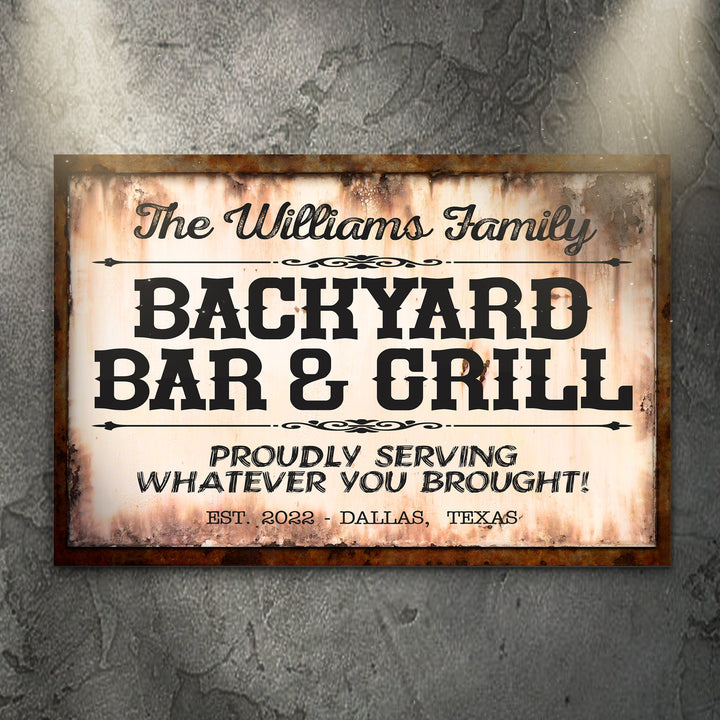 Backyard Bar & Grill Sign X