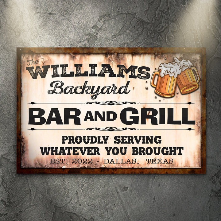 Backyard Bar & Grill Sign IX