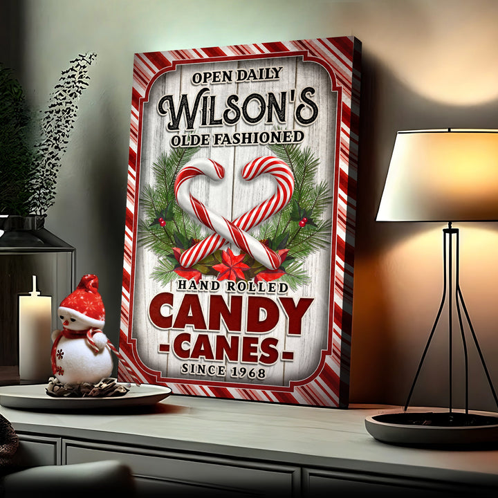 Olde Fashioned Hand Rolled Candy Canes Sign