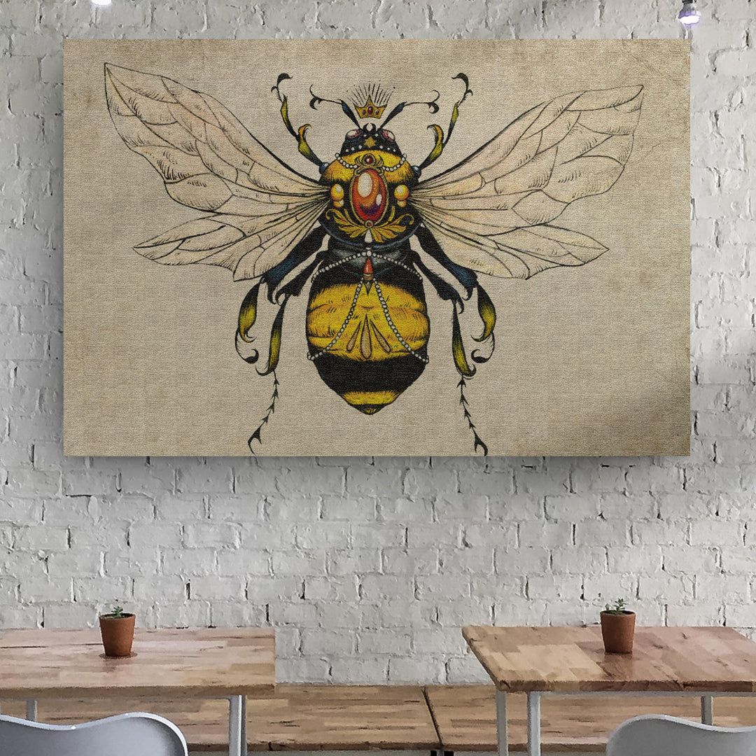Vintage Queen Bee Canvas Wall Art