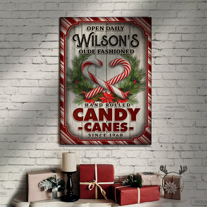 Olde Fashioned Hand Rolled Candy Canes Sign