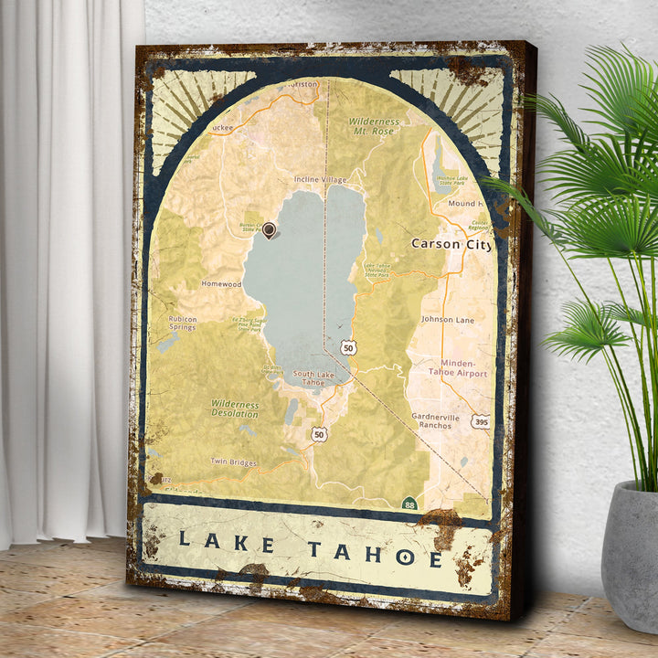 Lake Map Portrait Sign