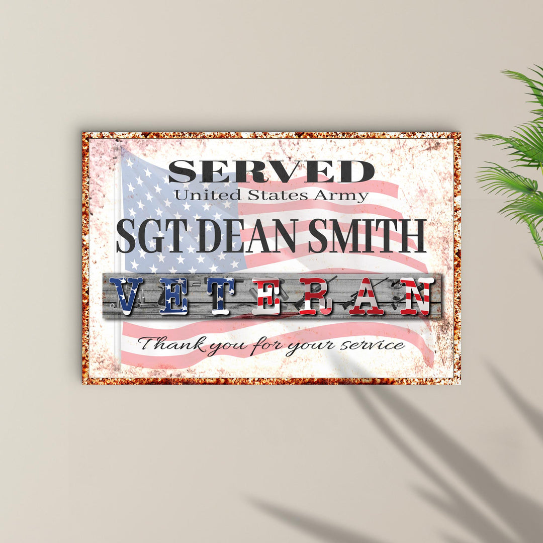 Thank You For Your Service Veterans Sign