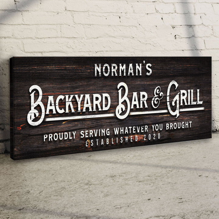 Backyard Bar And Grill Sign II