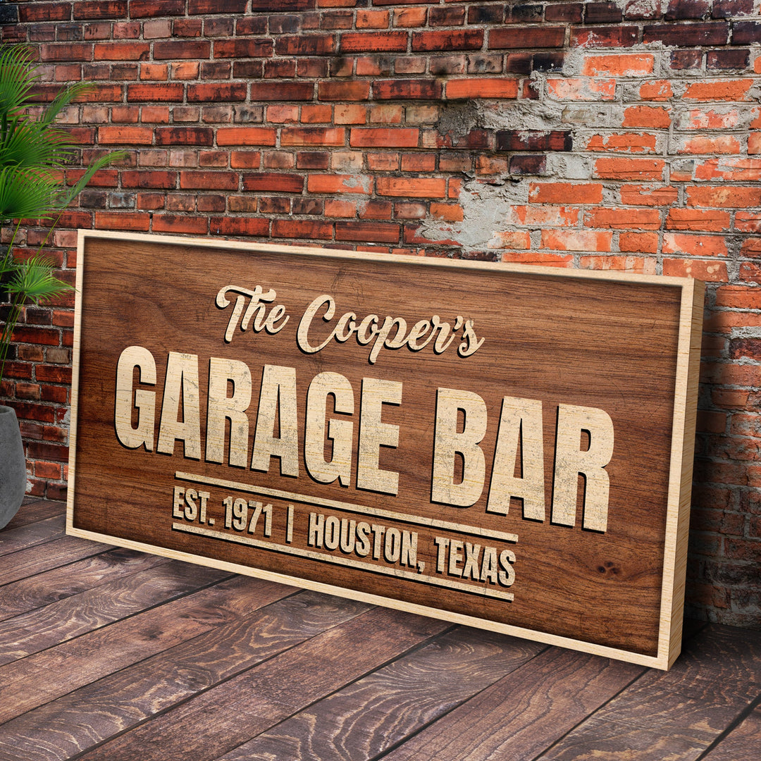 Rustic Garage Bar Wood Sign