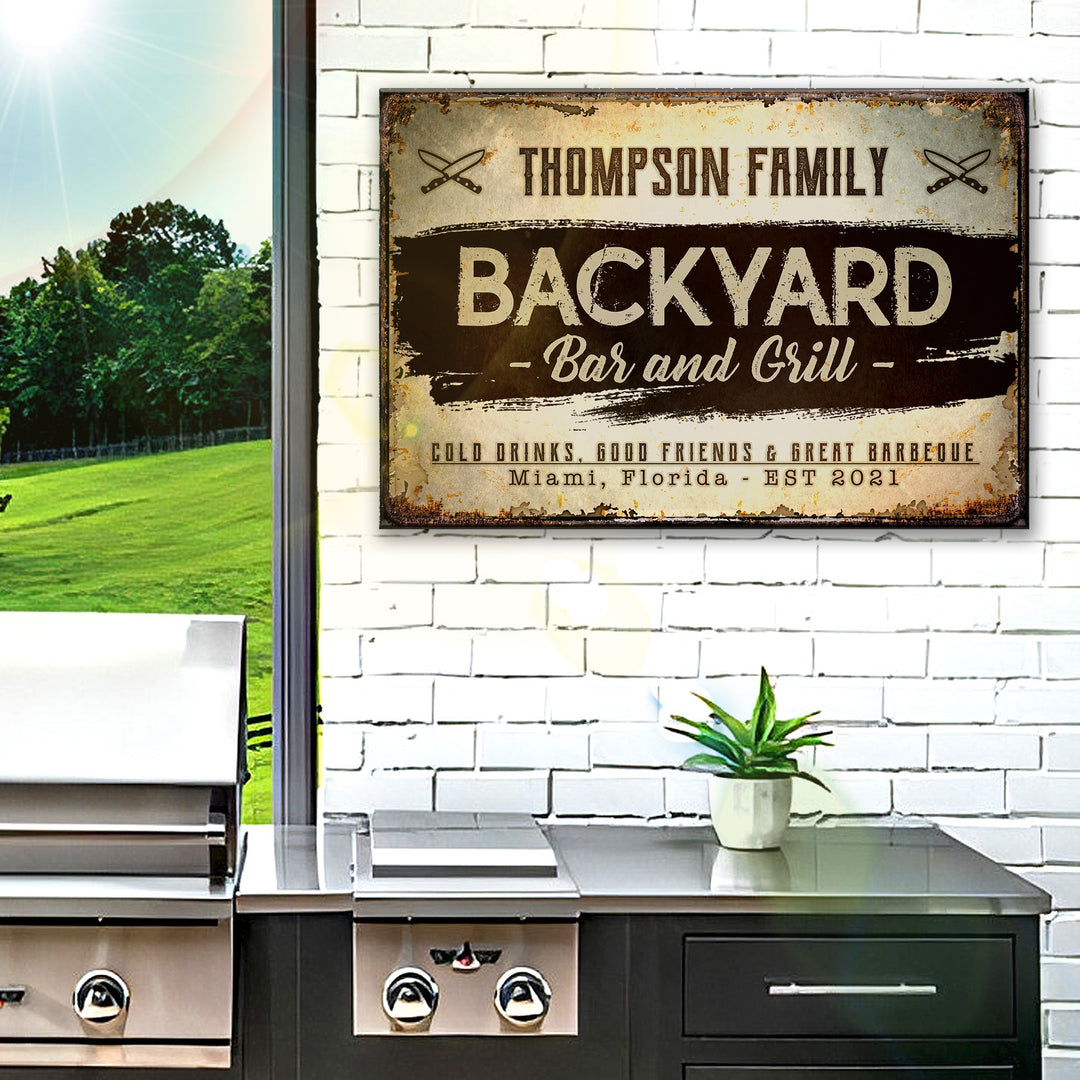 Backyard Bar And Grill Sign VIII